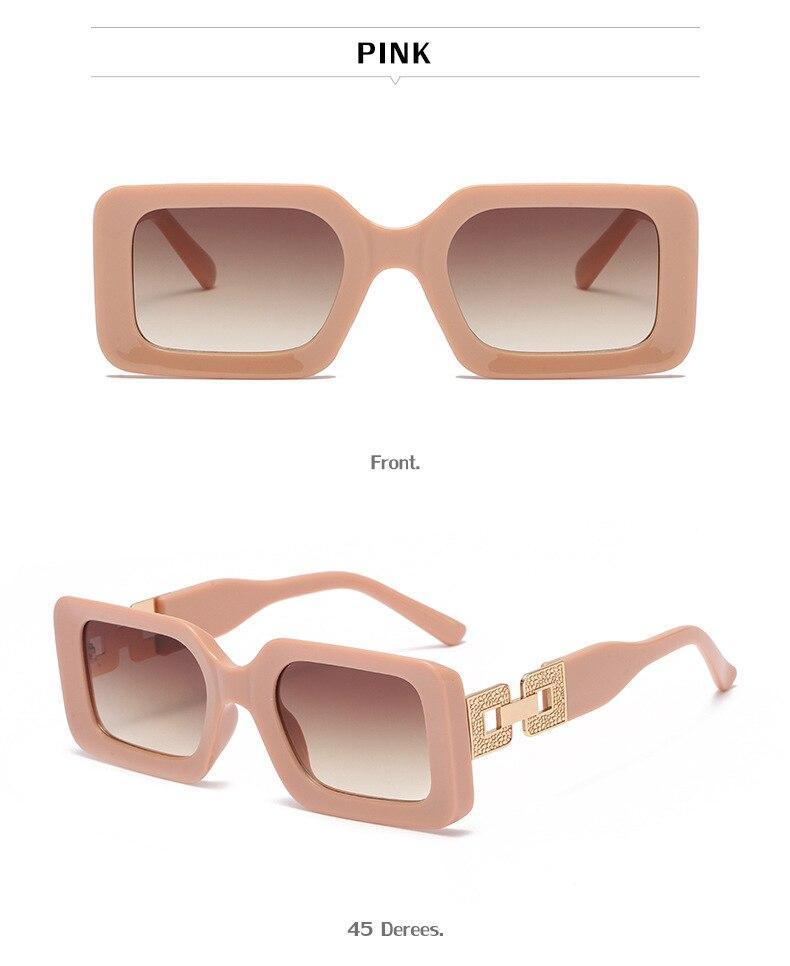 Small Size Rectangle Shape Sunglasses For Women & Men New Retro Style Square Branded Design New Fashionable  Hip Hop Sun Glasses For Female