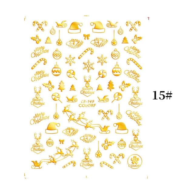 Sliver Bronzing Christmas Slider Nail Art 3D Decals Decoration Snowflake Nail Art Sticker Manicures Transfer Foil Xmas Gift  Nails Snowflake Nail Art Stickers Decals Christmas Nail 3D Self Adhesive Nail Stickers for Acrylic Nails Snowflake