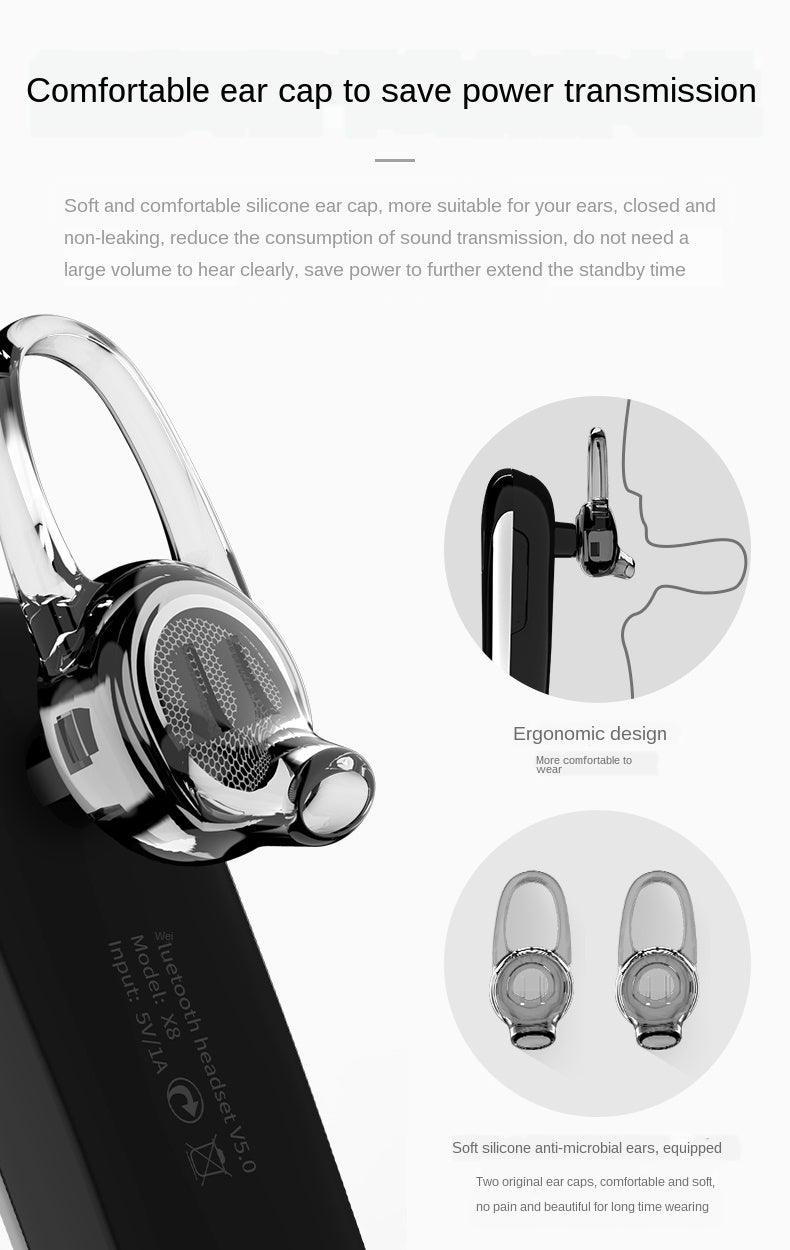 Bluetooth Headset Bluetooth 5.0 Earpiece Dual Mic Noise Cancelling Bluetooth Earpiece 16Hrs Talktime Wireless Headset Hands-Free Earphone for Truck Driver Handsfree Headphones Mini Wireless Earphone Earbud Earpiece