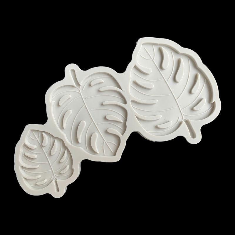 Tropical Theme Palm Leaves Leaf Fondant Tools Gummy Silicone Molds Cake Decorating Mould Gumpaste Craft Baking Pan Leaves Silicone Fondant Mold Tropical Leaf Leafage Cake Decorating Mold