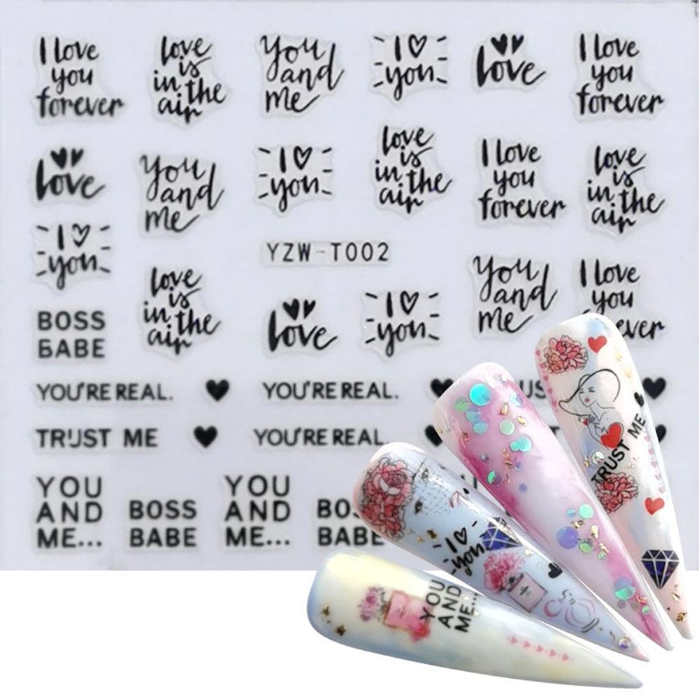 Nail Stickers for Manicure Nail Sticker Sliders For Nails Decal Self-adhesive Nails Figures Transfer Black Accessories Sliders Manicure Decoration 3D Nail Supplies Holographic Decals Transfer Sliders Nail Design Manicures Nail Self-Adhesive Sticker