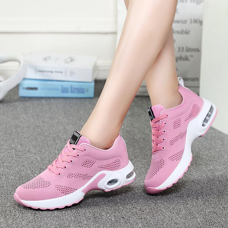 Sport Womans Athletic Sneakers Running Shoes Breathable Hollow Lace-Up Women Fashion Sneakers Lightweight Breathable Walking Shoes Non Slip Athletic Fashion Sneakers