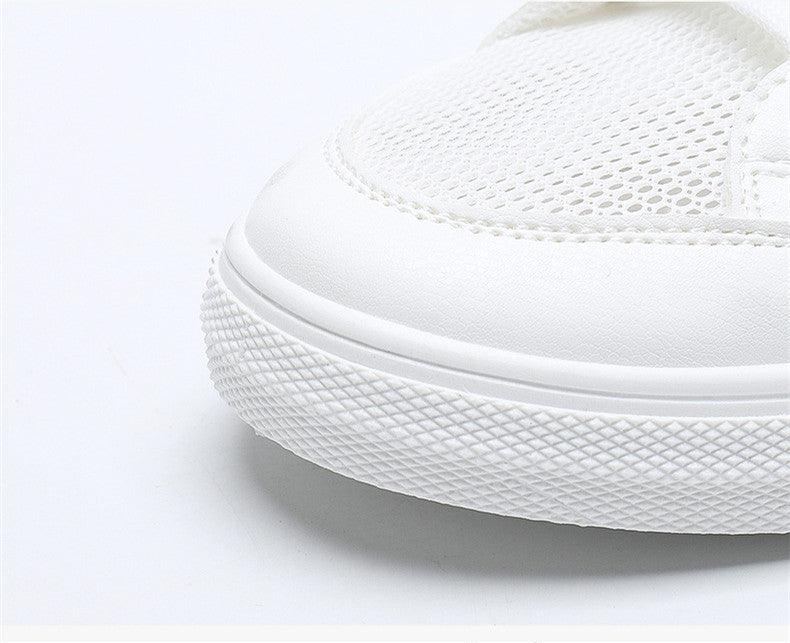 Women's White Casual Sneakers Spring  Summer Breathable Flats Solid Color Mesh Shoes Fashion White Flat Sneakers Women Workout Tennis Walking Gym Fashion Sneakers