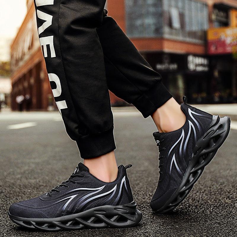 Men's Casual Sneakers Flame Print Running Mesh Shoes Outdoor Lightweight Twist Bottom Breathable Tennis Sport Shoes For Workout Walking Outdoor Sport Gym Fashion Sneakers