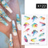 Rainbow Wave Love Heart Pattern Water Decals Stickers Butterfly Dragon Geometry Slider For Nails Art Decoration Tip Water Transfer Nail Decals Sticker For Pretty Girl Self-Adhesive Nail Decals Designer Nail Stickers for Acrylic