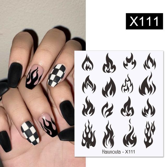 Marble Blooming 3D Nail Sticker Decals Flower Leaves Transfer Water Sliders Abstract Geometric Lines Nail Watermark Decals iridescent Decoration Nail Self-Adhesive Decals Nail Stickers Water Transfer Fresh Nail Decals for Nail Art Butterfly Palm