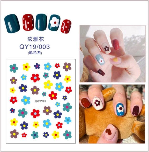 Cartoon Characters Plants Animals Forest Flowers Small Fresh Flowers 3D Nail Stickers Hyuna Style Nail Patch Waterproof Self Adhesive Nail Decals for Nail Art Decoration Including Hearts Stars Letters Bowknot Leaves Flowers Plants Fruits Butterflies - ALLURELATION - 3D Nail, 554, bowknot, environmental-friendly, Fruits Butterflies, Hearts Star, Hyuna Style, Leaves Flowers, Letters Bowknot, Nail Art, Nail Patch, Nail Stickers, non-toxic, Safe materials, Waterproof - Stevvex.com