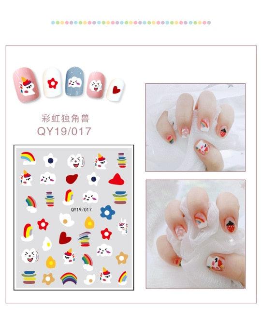 Cartoon Characters Plants Animals Forest Flowers Small Fresh Flowers 3D Nail Stickers Hyuna Style Nail Patch Waterproof Self Adhesive Nail Decals for Nail Art Decoration Including Hearts Stars Letters Bowknot Leaves Flowers Plants Fruits Butterflies - ALLURELATION - 3D Nail, 554, bowknot, environmental-friendly, Fruits Butterflies, Hearts Star, Hyuna Style, Leaves Flowers, Letters Bowknot, Nail Art, Nail Patch, Nail Stickers, non-toxic, Safe materials, Waterproof - Stevvex.com