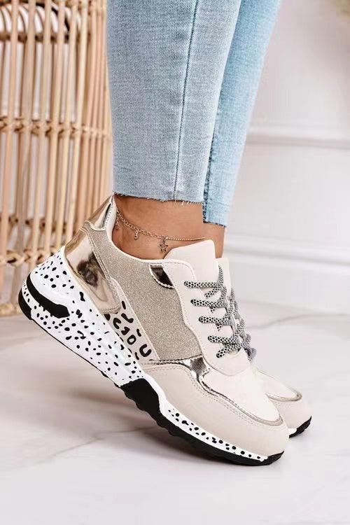 Women Sneakers Leopard Print Lace-Up Women's Vulcanize Shoes Sports Sneakers Breathable Height Increasing Walking Jogging Sneakers Gold Silver Sport Running Women's Sneakers - STEVVEX Shoes - 104, Air Mesh Sneakers, Athletic Sneakers, High Heels Sneakers, High Quality Sneakers, Leather Sneakers, Luxury Sneakers, Non Slip Sneakers, Pink Women Shoes, Shoes, Sneakers, Soft Shoes, Sport Sneakers, Walking Casual Shoes, Walking Sneakers, Women Casual Sneakers, Women sneakers, Women's Sport Sneakers - Stevvex.com