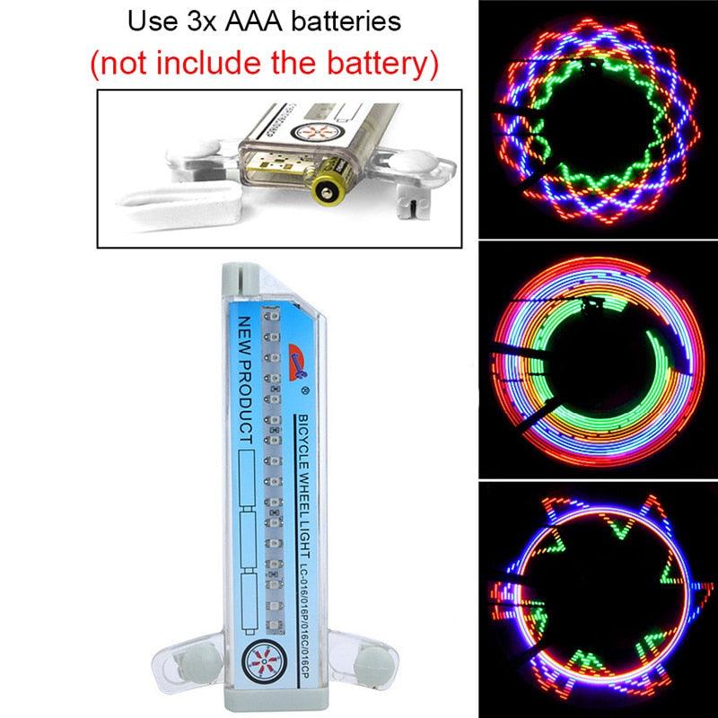 Bicycle Motorcycle Bike Tire Wheel Lights 32 Patterns LED Flash Spoke Lamp Cycling Light Bike Bicycle Spoke LED Lights Bright Cycling Flashing Night Light Safe Accessories