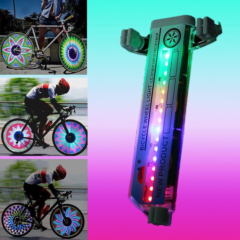 Bicycle Motorcycle Bike Tire Wheel Lights 32 Patterns LED Flash Spoke Lamp Cycling Light Bike Bicycle Spoke LED Lights Bright Cycling Flashing Night Light Safe Accessories