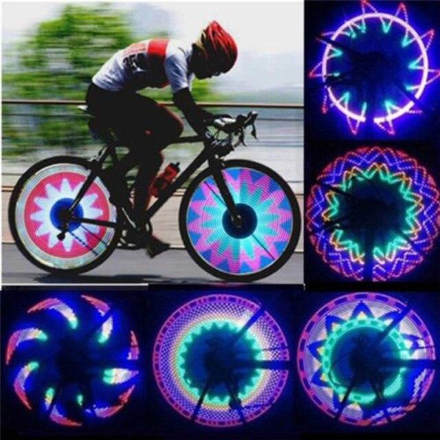 Bicycle Motorcycle Bike Tire Wheel Lights 32 Patterns LED Flash Spoke Lamp Cycling Light Bike Bicycle Spoke LED Lights Bright Cycling Flashing Night Light Safe Accessories