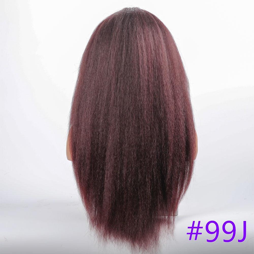 Long Kinky Straight Synthetic Wigs for Black Women Black Brown Blonde Ginger Red White Hair Afro Wigs Synthetic Hair  Wigs For Black Women Cosplay Wigs For Women