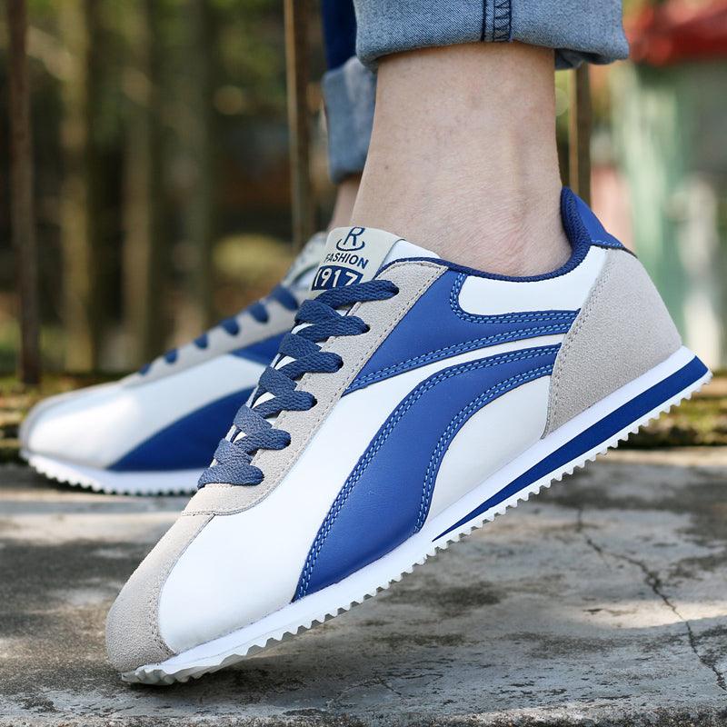 Fashion Men Sport Breathable Running Sneakers Casual Breathable Walking Shoes Sport Athletic Blue White Sneakers Gym Tennis Slip On Walking Outdoor Workout Sneakers