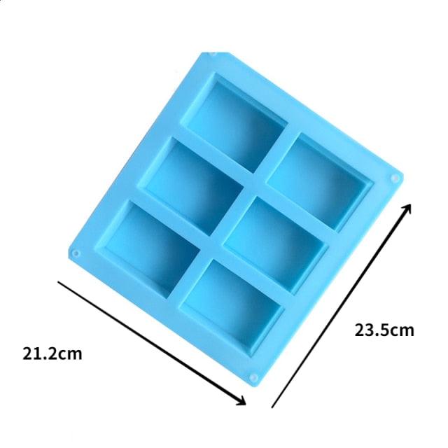 8 Cavity Cake Mold Rectangular Chocolate Silicone Moulds Handmade Soap Mold Moon Cake Decorate Baking Mould Cube Tray Ice Bar Silicone Mold Cereal Energy Bar Mold Butter Mold