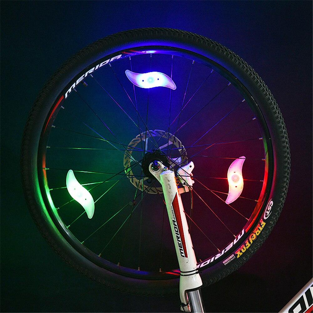 Bike Wheel Spokes Light 3 Lighting Mode LED Night Ride Waterproof Safety Warning Light Bicycle Colorful Lamp With Battery Waterproof LED Bicycle Spoke Lights Safety Flashing Lights For Bike