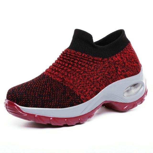 Women's Casual Chunky Sneakers Platform Walking Shoes Fashion Knited Casual Walking Shoes Sock Sneakers Slip On Mesh Air Cushion Comfortable Easy Shoes