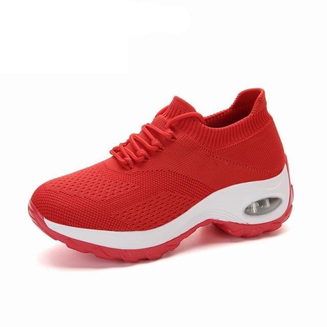 Women's Casual Chunky Sneakers Platform Walking Shoes Fashion Knited Casual Walking Shoes Sock Sneakers Slip On Mesh Air Cushion Comfortable Easy Shoes