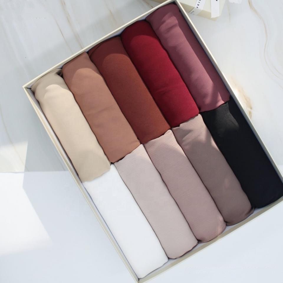 Luxury Fashion Long Soft Solid Chiffon Scarf Head Wrap Echarpe Shawl Lightweight Headscarf Instant Ready To Wear Elegant Hijab Scarf Wrap Muslim Shawl Islamic Hijabs Arab Wrap Head Scarves For Women