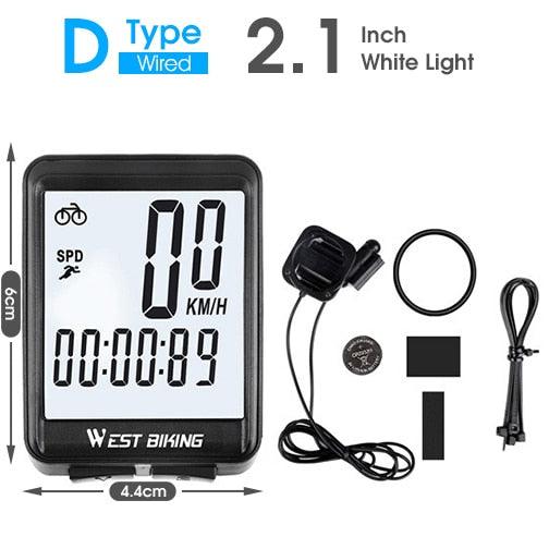 Waterproof Bicycle Computer With Backlight Wireless Wired Bicycle Computer Bike Speedometer Odometer Wireless Bike Computer Waterproof Bicycle Speedometer  Support Smart Sensor LCD Backlight Display Automatic Wake-Up