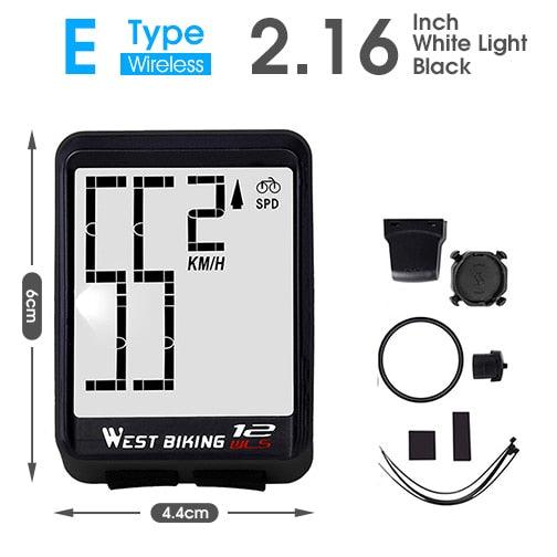 Waterproof Bicycle Computer With Backlight Wireless Wired Bicycle Computer Bike Speedometer Odometer Wireless Bike Computer Waterproof Bicycle Speedometer  Support Smart Sensor LCD Backlight Display Automatic Wake-Up