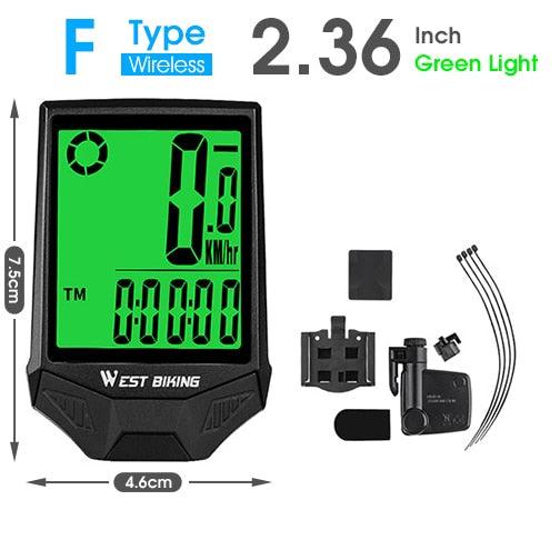 Waterproof Bicycle Computer With Backlight Wireless Wired Bicycle Computer Bike Speedometer Odometer Wireless Bike Computer Waterproof Bicycle Speedometer  Support Smart Sensor LCD Backlight Display Automatic Wake-Up