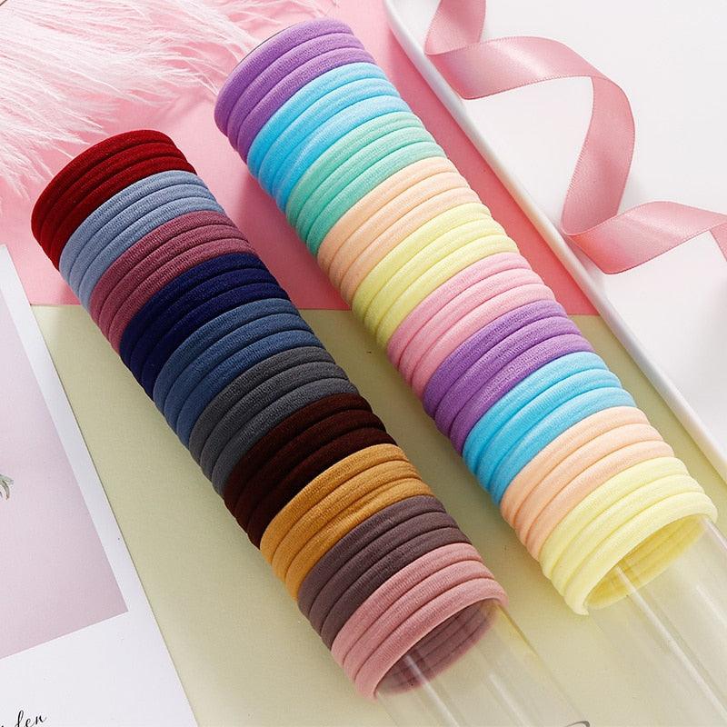 1Set 4cm Girls Cute Colorful Elastic Hair Bands Children Lovely Ponytail Holder Scrunchies Hair Ties Headbands Fashion Hairgrips Accessories For Party