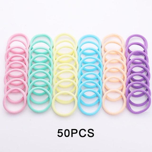 1Set 4cm Girls Cute Colorful Elastic Hair Bands Children Lovely Ponytail Holder Scrunchies Hair Ties Headbands Fashion Hairgrips Accessories For Party