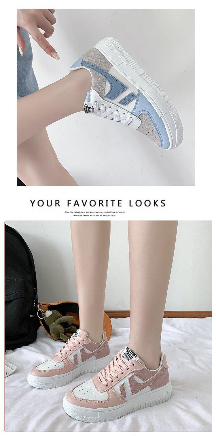 Fashion Flats Womans Sneakers Casual Breathable Vulcanized Shoes Lace Up Woman Comfort Walking White Round Head Platform Casual Sports Cute Fashion Walking School Sneakers