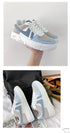 Fashion Flats Womans Sneakers Casual Breathable Vulcanized Shoes Lace Up Woman Comfort Walking White Round Head Platform Casual Sports Cute Fashion Walking School Sneakers