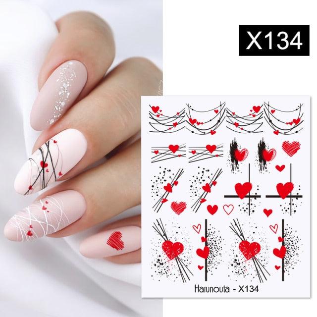 Marble Blooming 3D Nail Sticker Decals Flower Leaves Transfer Water Sliders Abstract Geometric Lines Nail Watermark Decals iridescent Decoration Nail Self-Adhesive Decals Nail Stickers Water Transfer Fresh Nail Decals for Nail Art Butterfly Palm