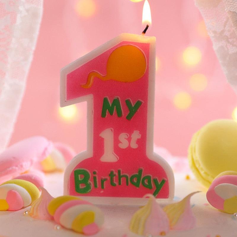 Cake Topper Baby Bathing Oversized Number 1 Year Old Baby Birthday Candle Birthday Candle Cute Cake Candle Decoration Number Children Happy Birthday Candle Insert Creative Party Dessert Table Candle