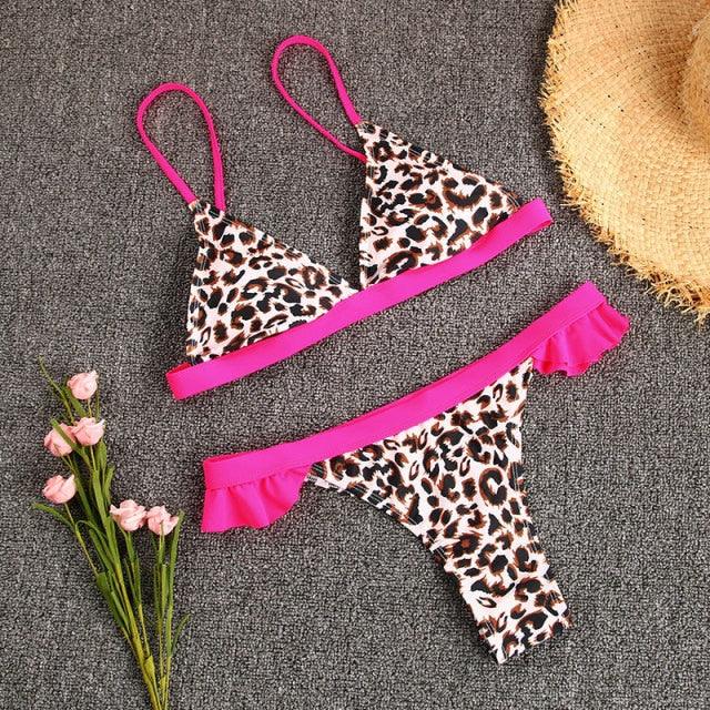 Fashion Women Swimsuit Swimwear Women Two Piece Swimsuit Swimwear Halter String Triangle Bikini Sets Women Two Piece Bathing Suit Bikinis Beachwear Beach Swimwear