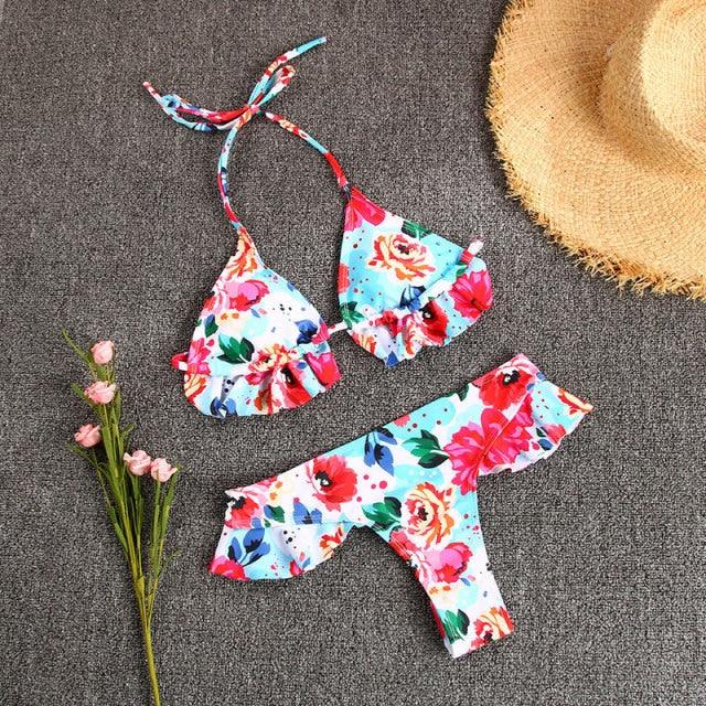 Fashion Women Swimsuit Swimwear Women Two Piece Swimsuit Swimwear Halter String Triangle Bikini Sets Women Two Piece Bathing Suit Bikinis Beachwear Beach Swimwear