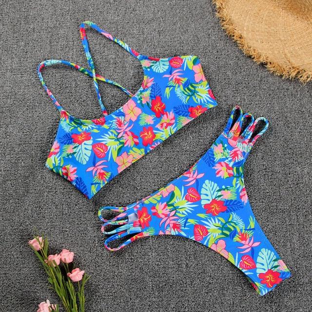 Fashion Women Swimsuit Swimwear Women Two Piece Swimsuit Swimwear Halter String Triangle Bikini Sets Women Two Piece Bathing Suit Bikinis Beachwear Beach Swimwear