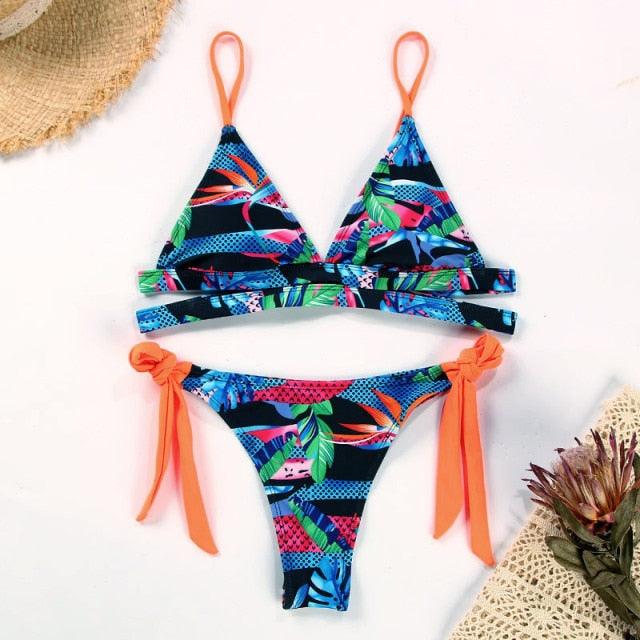 Fashion Women Swimsuit Swimwear Women Two Piece Swimsuit Swimwear Halter String Triangle Bikini Sets Women Two Piece Bathing Suit Bikinis Beachwear Beach Swimwear