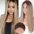 Long Straight Synthetic Black Wig Mixed Brown and Blonde Long Wig For Black Women Middle Part Nature Wigs For Black Women Cosplay Wigs For Women