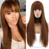 Long Straight Synthetic Black Wig Mixed Brown and Blonde Long Wig For Black Women Middle Part Nature Wigs For Black Women Cosplay Wigs For Women