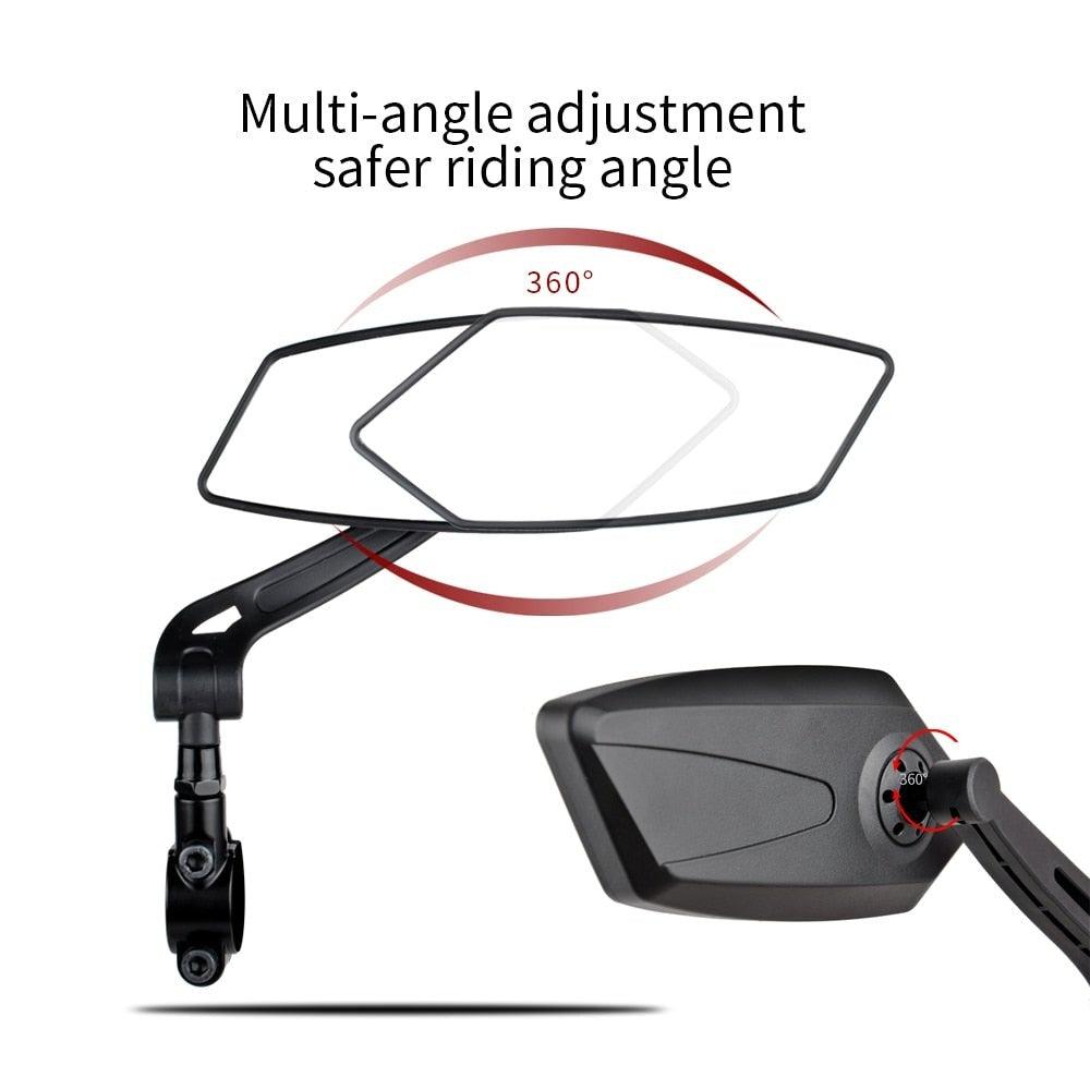 Bicycle Handlebar Rear View Mirror Bike Cycling Wide Range Back Sight Reflector Bicycle Rear View Mirror Adjustable Rotatable Bicycle Rear View Glass Mirror Wide Angle Acrylic Convex Safety Mirror For Mountain