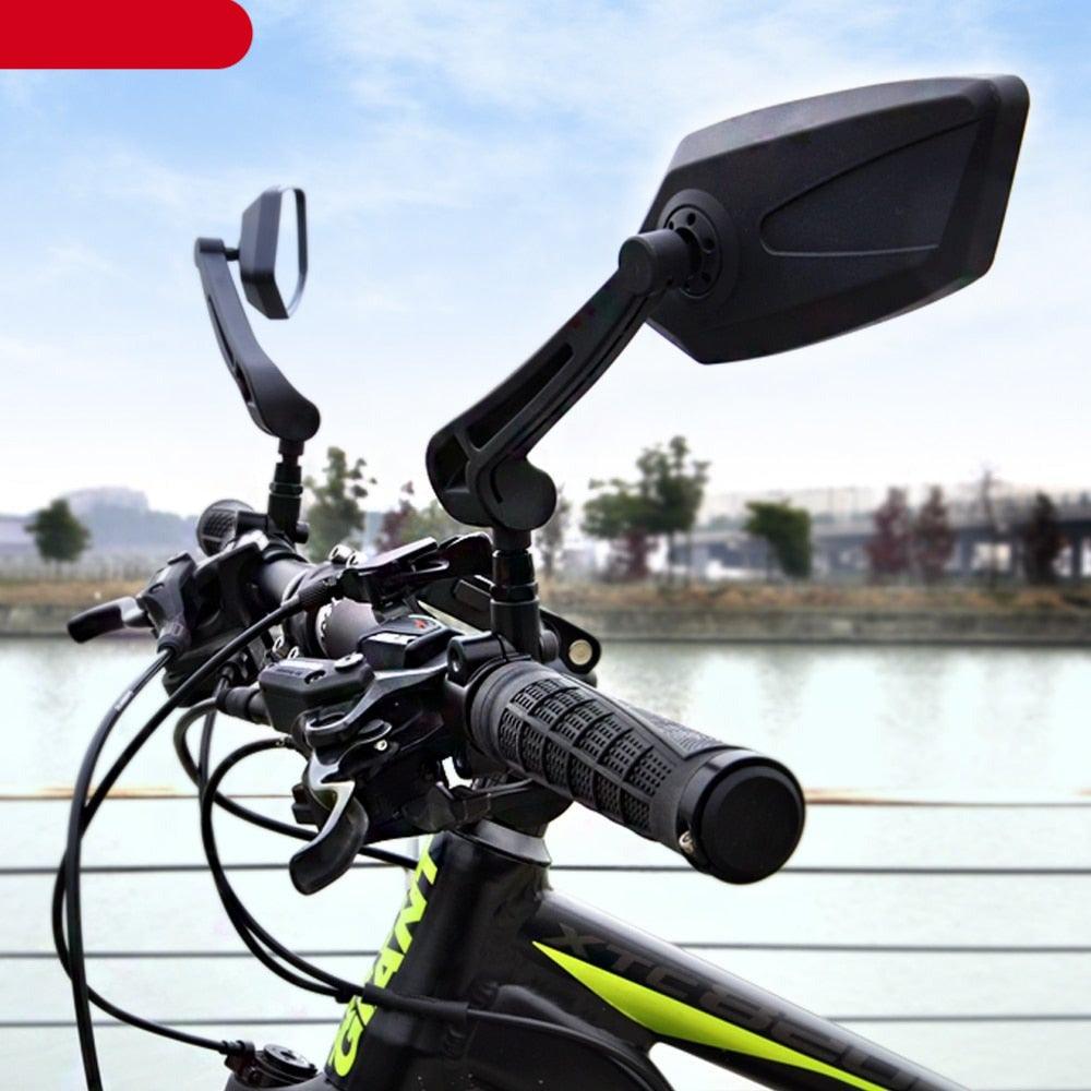 Bicycle Handlebar Rear View Mirror Bike Cycling Wide Range Back Sight Reflector Bicycle Rear View Mirror Adjustable Rotatable Bicycle Rear View Glass Mirror Wide Angle Acrylic Convex Safety Mirror For Mountain