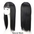 Long Straight With Bangs Synthetic Wigs For Black/White Women Natural Black Brown Gray Heat Resistant Fiber Hair Wigs For Black Women Cosplay Wigs For Women Gifts for Girlfriends