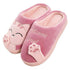 Women Winter Warm Home Slippers Couple Shoes Plush Cat Animal Slip On Soft Indoor Flats Comfort Cozy Memory Foam Scuff Slippers Slip On Warm House Shoes