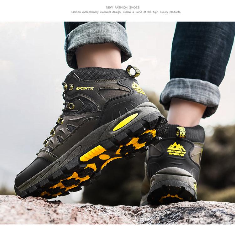 Men's Women's High-Top Boots Casual Shoes Breathable Outdoor Hiking Boots Non-slip Shading Wear-Resistant Hiking Boots Breathable Skid Resistance Leather Shoes