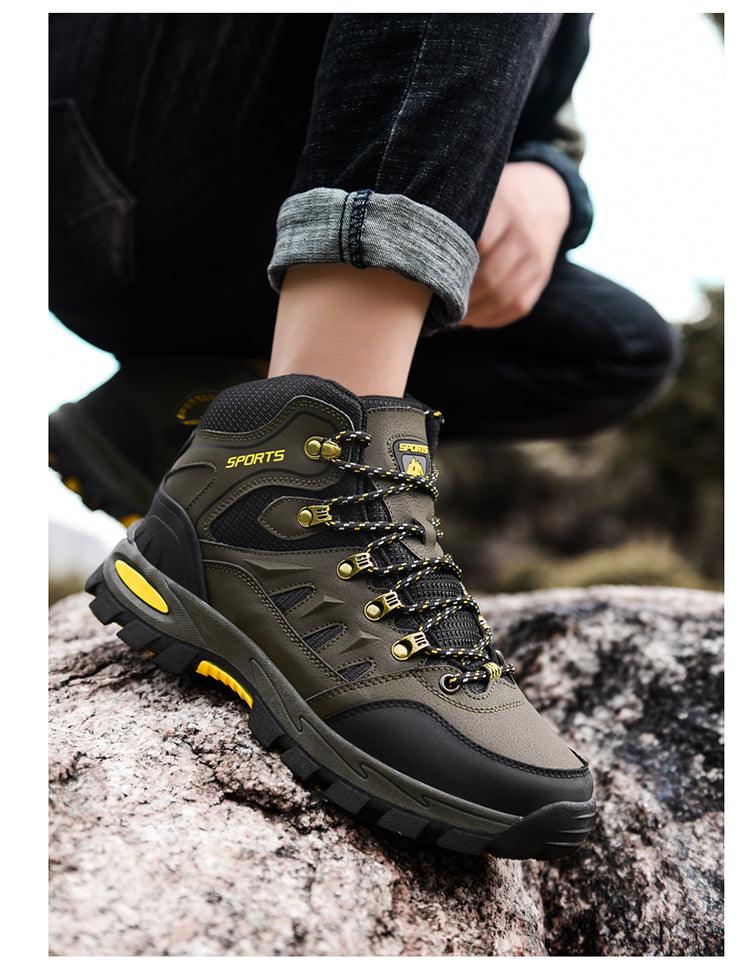 Men's Women's High-Top Boots Casual Shoes Breathable Outdoor Hiking Boots Non-slip Shading Wear-Resistant Hiking Boots Breathable Skid Resistance Leather Shoes