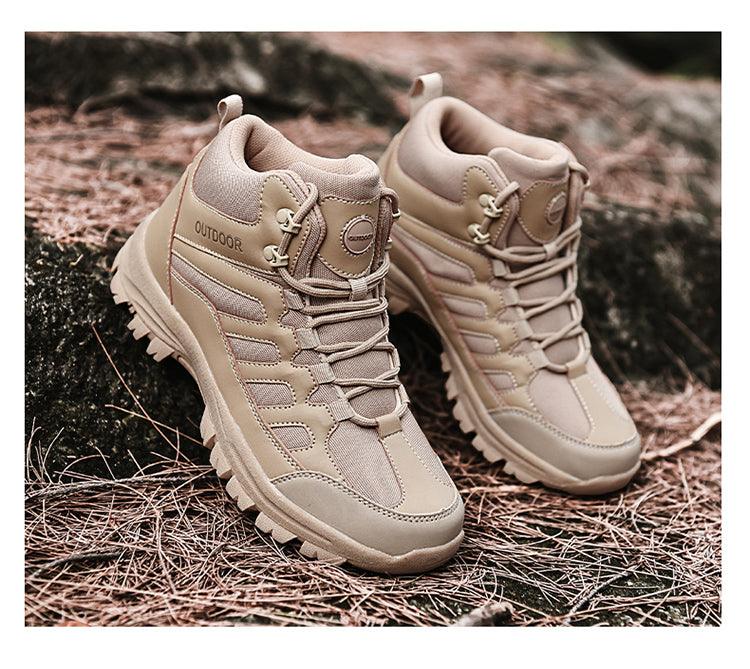 Winter Walking Shoes Mens Boots Outdoor Hiking Shoes Winter Work Casual Shoes Rubber Ankle Boots Outdoor Breathable Water Resistant Camping Shoes Anti-Skid Ankle Walking Mens Shoes