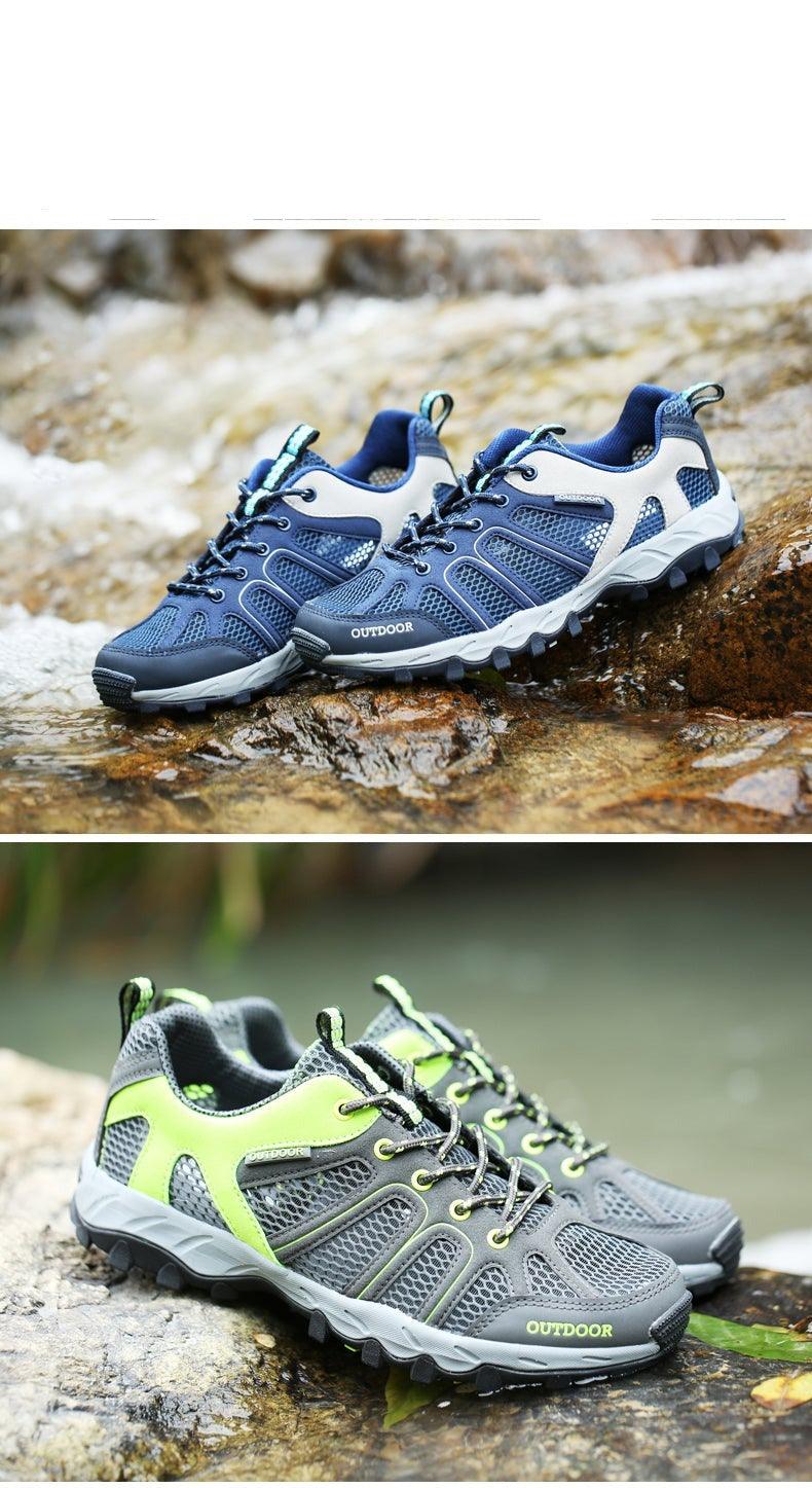 Mens Waterproof Hiking Shoes Mountain Boots Trainers Breathable Jogging Shoes Outdoor Waterproof Hiking Shoes Lightweight Leather Low-Top Walking Shoes For Outdoor