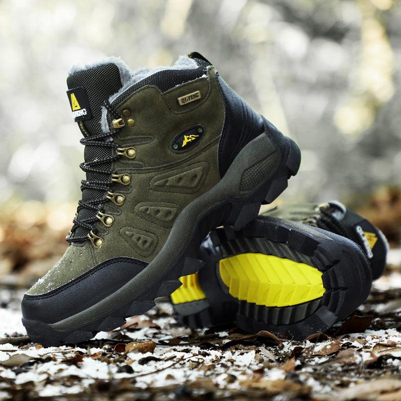 Winter Hiking Shoes Mens Boots Warm Snow Outdoor Sport Combat Boots High Top Non-slip Ankle Boots Winter Warm Outdoor Walking Lace Up Anti-Slip Breathable Ankle Booties Casual Outdoor Shoes