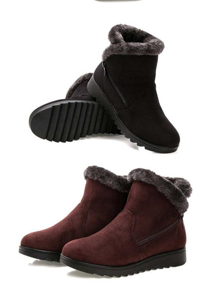 Beautiful Red Womens Ankle Boots New Fashion Waterproof Platform Winter Warm Snow Boots Outdoor Warm Mid-Calf Boot Non-Slip Water Resistant Winter Cold Weather Elegant Shoes - STEVVEX Shoes - 106, Business Shoes, Comfortable Shoes, Elegant Sport Shoes, Fur Shoes, Non Slip Shoes, Shoes, Shoes For Winter, Snow Boots, Snow Shoes, Street Sports Shoes, Walking Shoes, Waterproof Shoes, Winter Boots, Women Boots, Women's Snow Boots, Womens Shoes, Womens Sport Shoes - Stevvex.com