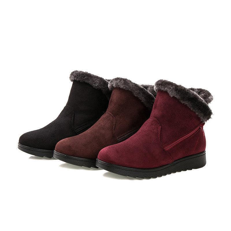 Beautiful Red Womens Ankle Boots New Fashion Waterproof Platform Winter Warm Snow Boots Outdoor Warm Mid-Calf Boot Non-Slip Water Resistant Winter Cold Weather Elegant Shoes - STEVVEX Shoes - 106, Business Shoes, Comfortable Shoes, Elegant Sport Shoes, Fur Shoes, Non Slip Shoes, Shoes, Shoes For Winter, Snow Boots, Snow Shoes, Street Sports Shoes, Walking Shoes, Waterproof Shoes, Winter Boots, Women Boots, Women's Snow Boots, Womens Shoes, Womens Sport Shoes - Stevvex.com