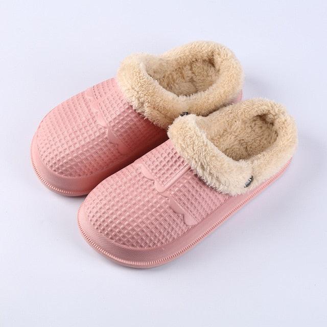 Winter Women's Slippers Warm Clogs Sandals Waterproof Slippers For Women Waterproof Slippers Fur Lined Clogs Winter Garden Shoes Warm House Family Women Shoes